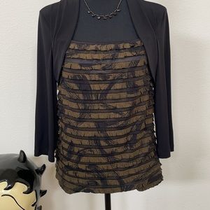 AGB Ruffled Blouse W/ Attached Bolero Size M